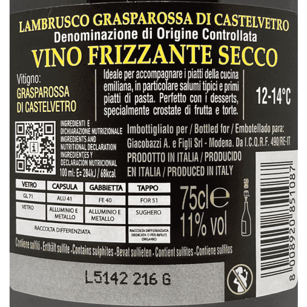 Lambrusco Grasparossa di Castelvetro...